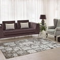 thumbnail image 1 of Ladole Rugs Contemporary Abstract Microfiber Shaggy Area Rug Cream- Beige, 4x6 (3'11" x 5'7", 120cm x 170cm), 1 of 4