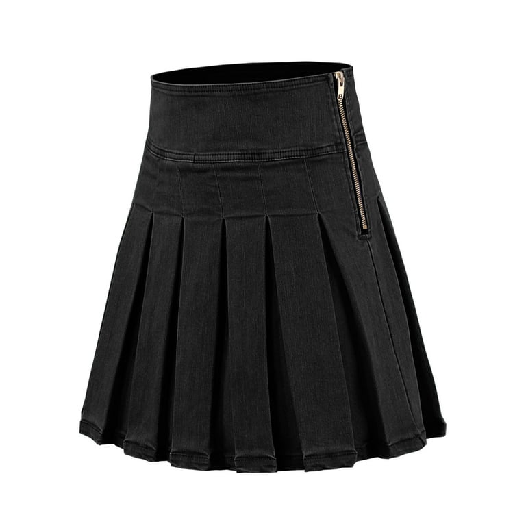 Black flare skirt clearance zipper