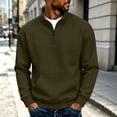 thumbnail image 2 of hoksml Men s Quarter Zip Sweatshirt Solid Long Sleeve Stand Collar Kangaroo Pocket for Fall Daily Work Outdoor Comfort, 2 of 7