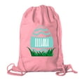 thumbnail image 1 of Personalized Easter Basket Bags, Cotton Drawstring Backpacks Custom Easter Bags - Wavy Lines Egg, 1 of 2