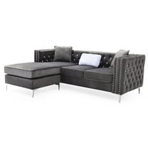 Glory Furniture Paige Sofa Chaise in Gray Color