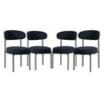 thumbnail image 5 of WestinTrends Alexandria Mid-Century Modern Upholstered Sherpa Round Dining Chairs (Set of 4), Navy Blue, 5 of 11