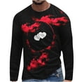 thumbnail image 2 of Lilgiuy New Valentine's Day Men's 3D Printing Long Sleeve T-shirt Fashion Casual Loose Round Neck Undercoat Top Blouses & Shirts Workwear, 2 of 5