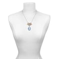 thumbnail image 3 of Delight Jewelry Silvertone Oval - Blue Cameo - Multi-Colored Crystal Mom Charm Necklace, 3 of 5