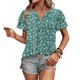thumbnail image 4 of Camisas de Cuello de Tripulación de Manga Corta para las Mujeres Plisado Mangas de Ruffle, Cuello Redondo Casual Primavera Y Blusa de Verano, 4 of 7
