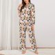 thumbnail image 2 of Fotbe Cute Cats Conjunto de Pijama de Manga Larga para Mujer con Estampado, Ropa de Dormir de 2 Piezas, Conjunto de Casa Suave y Cómodo con Bolsillos-X-Large, 2 of 7