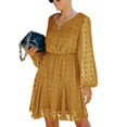 thumbnail image 2 of Vestido De Manga Larga Para Mujer, Vestido De Manga Larga Con Cuello En V Con Volantes Para Vacaciones Para Club, 2 of 6