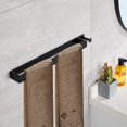thumbnail image 5 of Toallero de acero inoxidable Lolypot, toallero sin taladrar, toallero de invitados autoadhesivo, toallero de baño adhesivo, toallero para invitados, toallero de 50 cm con ganchos para baño (negro, 50, 5 of 5