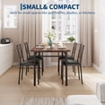 thumbnail image 3 of Space-Saving 5-Piece Dining Table Set for 4 – Farmhouse Style Wood Table with Upholstered Chairs, 3 of 8