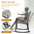 thumbnail image 6 of 3-Piece Patio Bistro Sets, Outdoor Breathable Rocking Chairs & Black Furniture Conversation Set-Two Chairs with Coffee Table Grey, 6 of 8