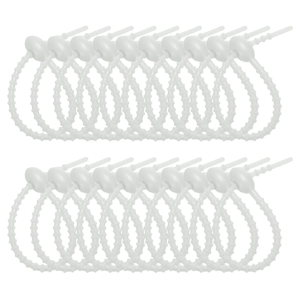 Uxcell 6 Inch Silicone Cable Ties, 20pcs Rubber Reusable Twist Zip Ties Organizer for Home Office Kitchen Food bags Wires Adjustable Bag Clip, Grey