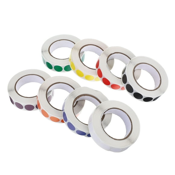 Raindrops 8 Rolls Black Colored Circle Stickers for .3in