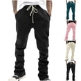 thumbnail image 1 of Men's Solid Color Pocket Drawstring Casual Youth Versatile Sports Oversized Pants, 1 of 9