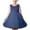 Dark Blue, variant on SERTG Girls Sleeveless Round Neck Dress Solid Color Flower Skirts Kids Girl Wedding Party Formal Gown Dress(Purple,3-4 Years)