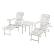 W Unlimited SW2005WT-CL2ET1 Oceanic Collection Adirondack Chaise Lounge Chair, White - Set of 2