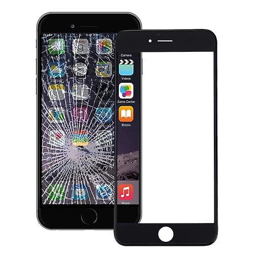 (Black)Front Screen Outer Glass Lens with Front LCD Screen Bezel Frame & OCA Optically Clear Adhesive for iPhone 6 Plus