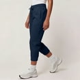 thumbnail image 5 of Utoimkio Women's Capri Jogger Sweatpants Drawstring Elastic Waist Cuffed Cropped Trousers with Side Pockets for Casual Daily Walking, 5 of 9