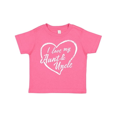 

Inktastic I Love My Aunt and Uncle in White Chalk Heart Gift Toddler Boy or Toddler Girl T-Shirt