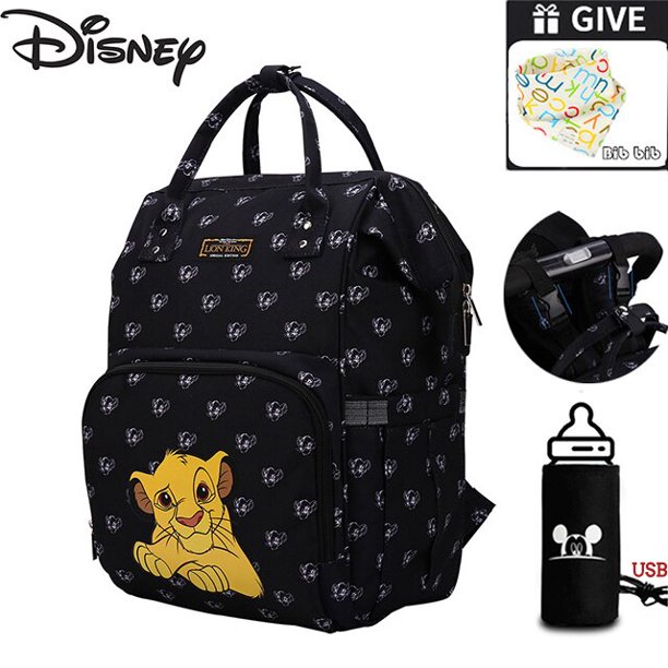 Disney Lion King Simba Diaper Bag Baby Backpack Travel Mommy Bag Stroller Baby Carriage Mommy Maternity Diaper Bag Large Capacit Gao Jinjia LED