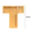thumbnail image 3 of Tarro De Ahorro Caja de ahorro creativa 26 Alfabeto inglés Caja de almacenamiento de dinero de madera Tarro (T), 3 of 6