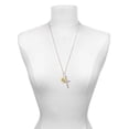 thumbnail image 3 of Delight Jewelry Goldtone I Love You to the Moon and Back I Set You Apart Engraved Cross Zoey Necklace, 28", 3 of 4