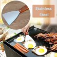 thumbnail image 3 of 2 Pieces Stainless Wood Handle Spatula Barbecue Plancha Spatula Stainless Steel Spatula, 3 of 5