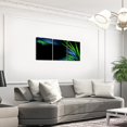 thumbnail image 3 of Erosebridal Black Blue Green Abstract Line Canvas Wall Art Set of 3, Geometric Striped Wall Decor for Kitchen, 3 of 5