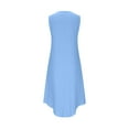 thumbnail image 6 of SMihono Loose Fit Dress for Women Fall Summer Sleeveless Crew Neck Linen Maxi Long Basic High Low Dress Women 2025 Blue L, 6 of 7
