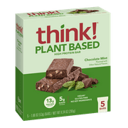 thinkThin High Protein Bar, Chocolate Mint, 13g Protein, 5 Ct