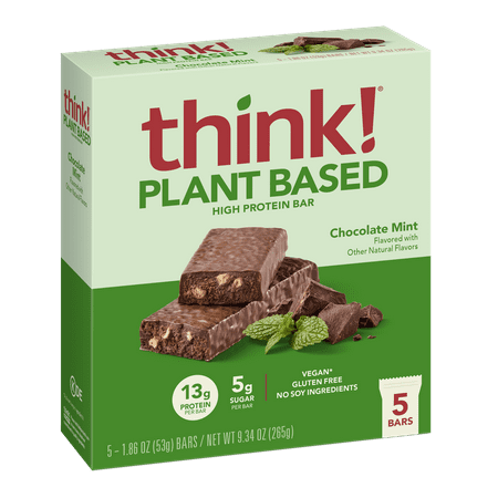 thinkThin High Protein Bar, Chocolate Mint, 13g Protein, 5 Ct