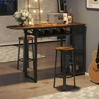 VASAGLE Breakfast Bar Table and Stools Set, Tall Counter Pub Style