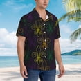 thumbnail image 3 of Zufioo Mardi Gras Carnival Hawaiian Shirt for Men,Beach Shirts Tropical Vacation Shirts,Sleeve Casual Button Down Shirt with Pocket for Travel,Beach,Party,daily,Medium, 3 of 7