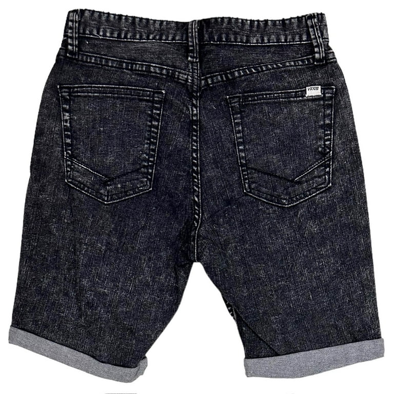 Vans Off The Wall Men s Hannon Stretch Bermuda Cuffed Denim Jean Shorts 30 Washed Black Walmart