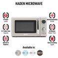 thumbnail image 2 of Horno microondas Haden de 700 vatios y 0,7 pies cúbicos con controles digitales, descongelación y arranque instantáneo, pequeño electrodoméstico, masilla/cromo, 2 of 5