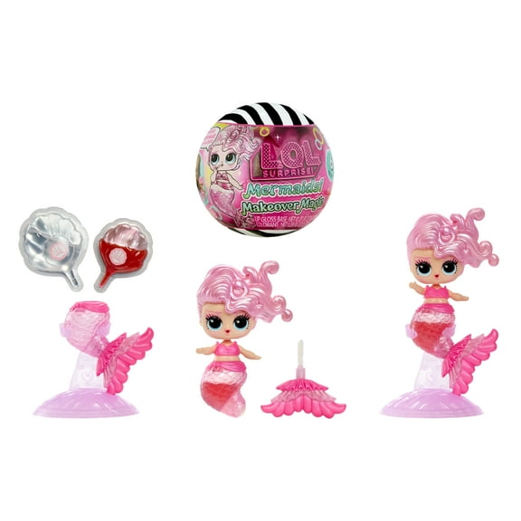 L.O.L. Surprise Mermaids Makeover Magic Tots with DIY Wearable Lip Gloss Makeup for You and Your Doll, Fun Water Play, Gift for Kids Ages 4 