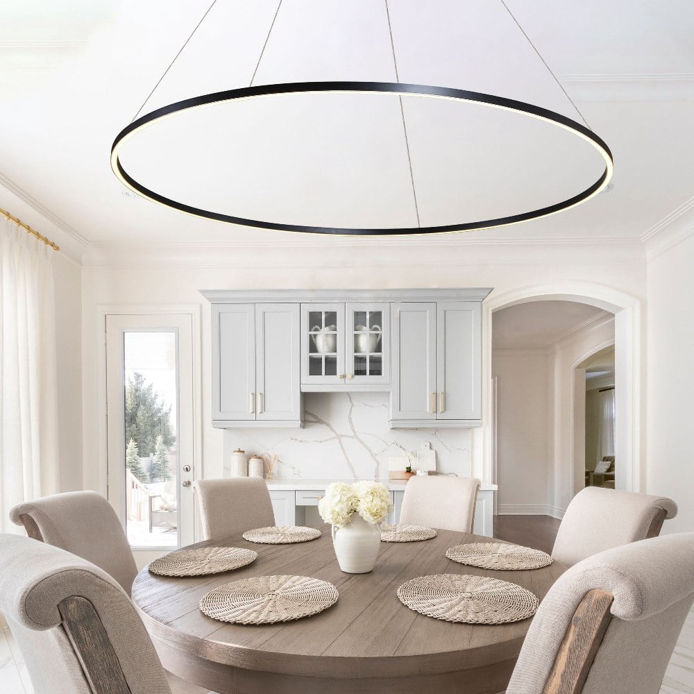 VONN Tania 60" Adjustable ETL Certified Integrated LED Chandelier in Black