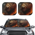 thumbnail image 2 of Honeii Cool Flame Lion A Print Foldable Car Sun Shade for Windshield, 2-Piece UV Protection Shade, Protects Car Interior, Ideal for Cars, Trucks, SUVs-Large, 2 of 6