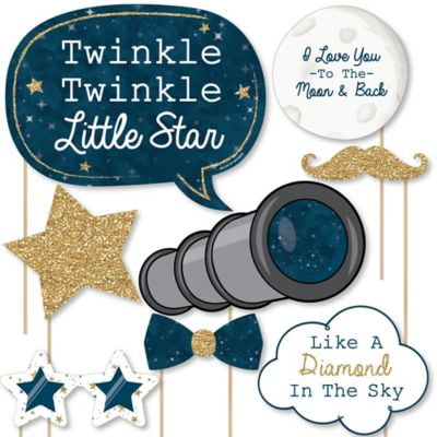 Twinkle Twinkle Little Star - Baby Shower or Birthday Photo Booth Props Kit - 20 Count