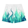 thumbnail image 5 of Yaoyar Men's Flame Graphic Print Beach Shorts with Dual Side Pockets Elastic Waist Summer Swim Trunks for Men,Light Blue,3XL, 5 of 8