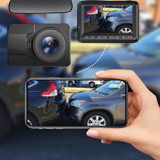 Grabadora de coche con WiFiPantalla IPS de 2,45 pulgadasGrabación 1080P HDGrabadora de cocheImagen inversaDetección de movimientoVideo en bucleMonitoreo de estacionamientoSensor de choque Akmoler
