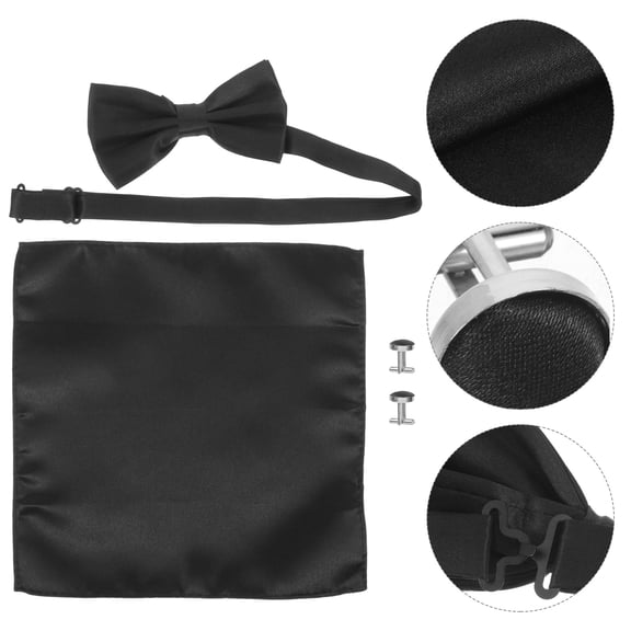 OFFIGAM 1 Set Man Costume Set Satin Bow Tie Decoration Classic Contemporary for Wedding