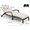 Gray, variant on Outdoor Lounge Bed Set of 2 – Iron Frame, Wicker Rattan, Soft Cushions – Brown 4-Line Rattan with Beige Cushions