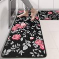 thumbnail image 2 of Kitchen Rugs Sets Of 2,Pioneer Flower Floral Print Pattern Anti Fatigue Kitchen Mat Rugs Non Slip Washable,Decorative Kitchen Floor Mats for Kitchen,Sink,Laundry,17"x47"+17"x47", 2 of 5