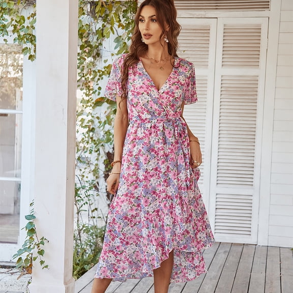 Women's Printed Dress Sexy Vacation Full Skirt