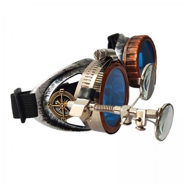 Gafas Steampunk Strade Fareast Limited 5x con Lupa Ocular Marco de Color Gafas de Sol Azules