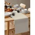 thumbnail image 6 of ERUNPONLY Ivory White Table Runner - 36 Inch Long Modern Pure Ivory White Cotton and Linen Blended Dress Scarves Farmhouse Table Runner for Kitchen Dining, Coffee Table, 13" x 36", 6 of 8