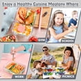 thumbnail image 3 of VERONES 5 Pack Glass Meal Prep Containers 3 Compartment Set, 36OZ Airtight Glass Lunch Containers, Glass Food Storage Containers with Lids, for Micro, 3 of 7