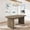 Natural pear wood color, variant on 63" Oval Farmhouse Dining Table - Large 6-8 Person Wood Kitchen Table with Sturdy Thick Base for Dining Room, Living Room & Office-Black