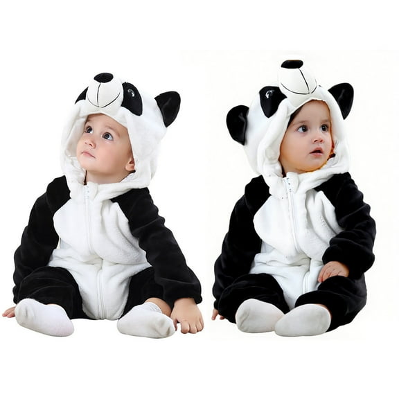 Toddler Baby Hooded Jumpsuit Unisex Toddler Romper Long Sleeve Bodysuit Warm Baby Pajamas Toddler Onesie Outfit 2-3 Years