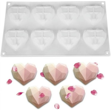 Nvzi-a 8 cup Diamond Chocolate Silicone Dessert Mould Mousses Cheesecake Ice Cream Chiffon Cakes Pan Baking Cupcake Mold